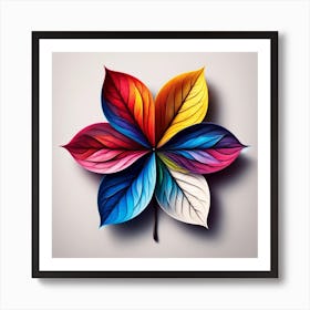 Colorful Leaf Art Print