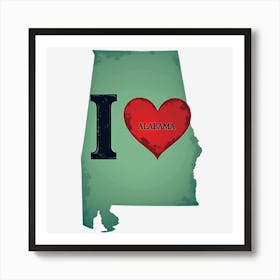 I Love Alabama Art Print