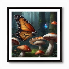 Butterfly In The Forest Art Print