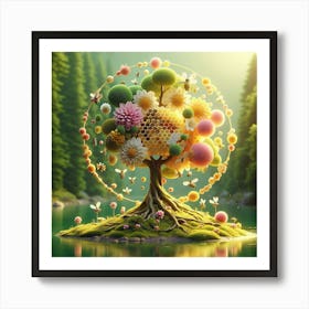 Bee Tree Art Print