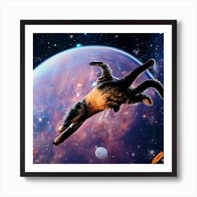 Alien Cat Legs in Space Art Print