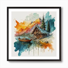 Stunning watercolor landscapes 1 Art Print