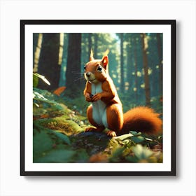 Squirrel In The Forest 421 Art Print