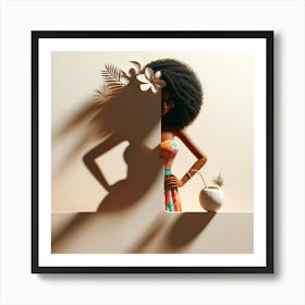 Shadow Of A Tropical Woman Art Print