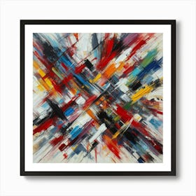 Abstract Chaos 2 Couch Hotel Commercial Art Print