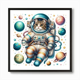 Astronaut Cat Adventure - Wall Print Art Art Print