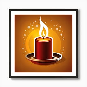 Christmas Candle Vector art Art Print