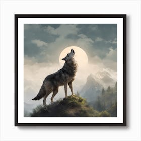 Howling Wolf 1 Art Print