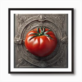 Tomato On A Metal Plate Art Print