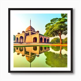 Reflection Of A Mosque In Water Art Print