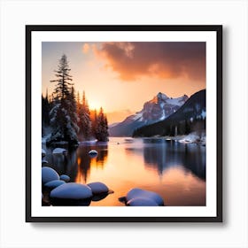 Sunset In The Mountains Art Print