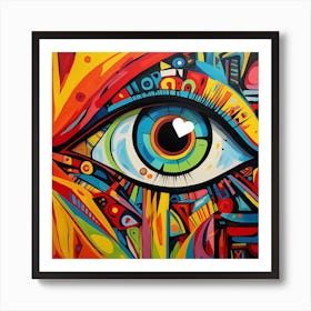 Valentine Love Heart Eye Artistic Style Art Print