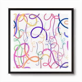 Colour Ribbon Lines Art Print