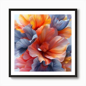 Colorful Flowers In A Vase Art Print