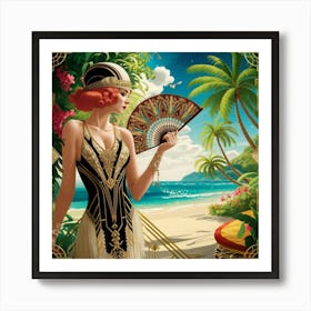 Deco Lady 1 Art Print