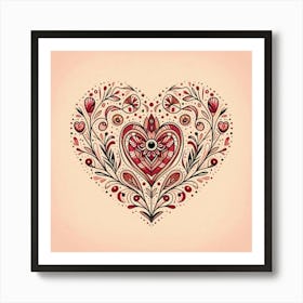 Heart Shaped Pattern Art Print