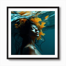 Underwater Portrait Of A Woman 1 Art Print
