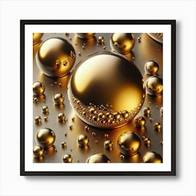 Gold Spheres 1 Art Print