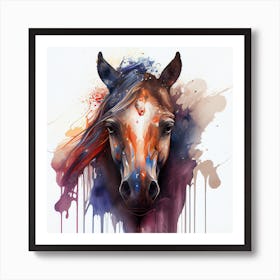 Watercolor Horse #1 Art Print