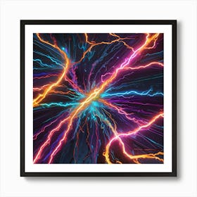 Lightning Bolts explosive Art Print