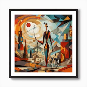 Man With A Dog Art Print