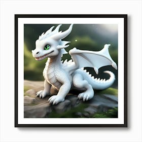 White Dragon Art Print