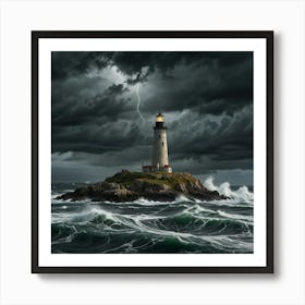 Stormy Lighthouse Art Print