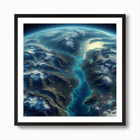 Earth From Space 1 Art Print