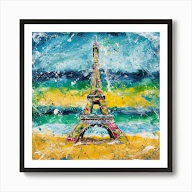 Splash of Paris Eiffel Tower Art Print