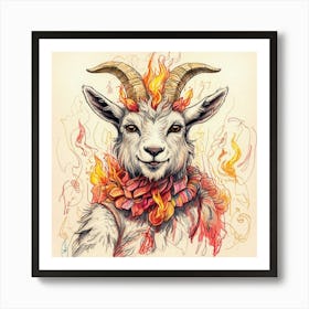 Goat Of Fire 2 Art Print