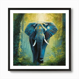 Elephant In The Forest 3 Art Print