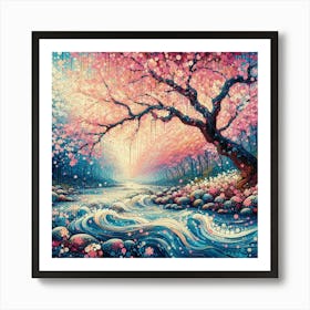 Cherry Blossom Trees In Full Bloom (2) Art Print