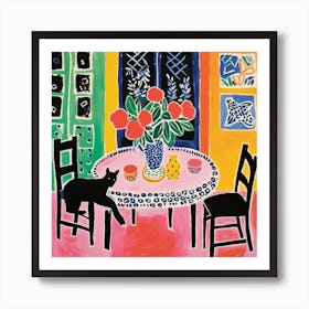 Cat At The Table 8 Art Print