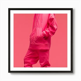 Person In Pink Hoodie Art Print