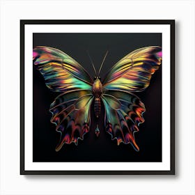 Psychedelic Colourful Butterfly Art Print