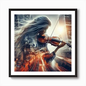 Violinist In The City Art Print