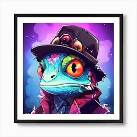 Lizard In Hat Art Print