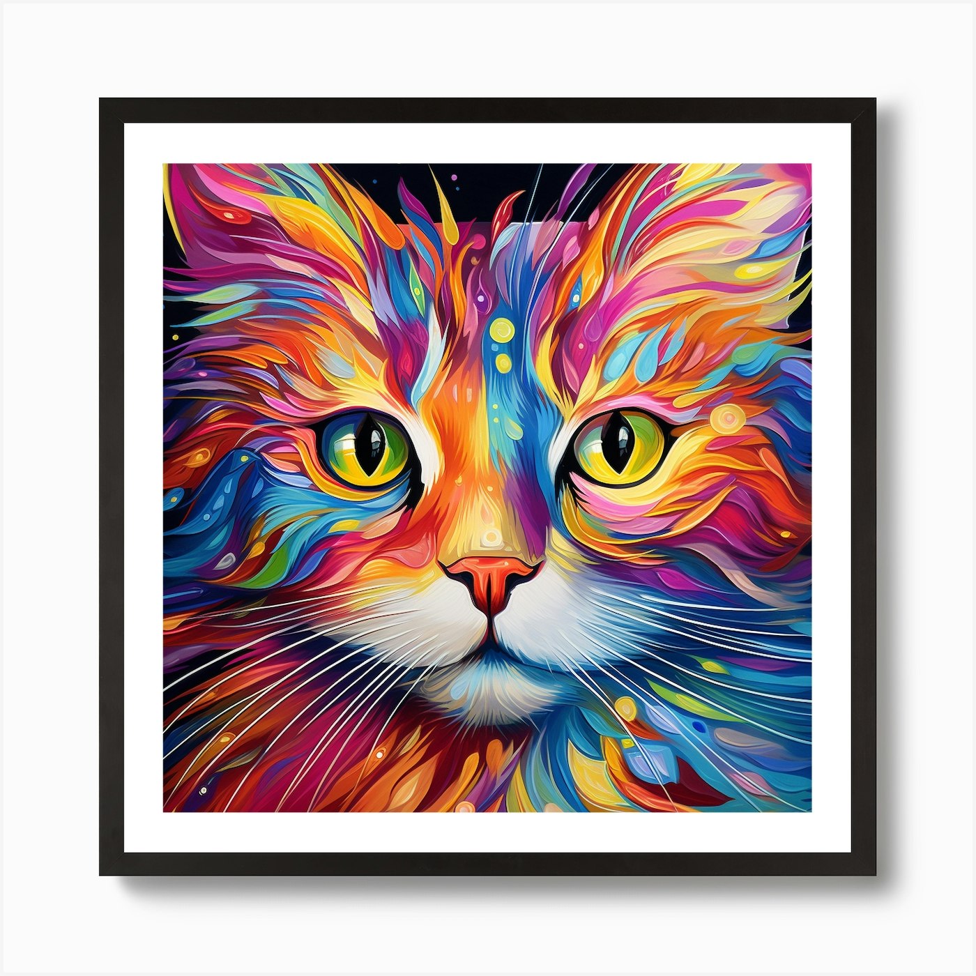 Colorful Cat Painting 2 Art Print by Bella Luna - Fy