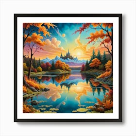 Autumn Landscape Painting 1 Art Print