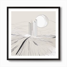 Minimalism Masterpiece, Trace In Air + Fine Gritty Texture + Complementary Pastel Scale + Abstract + (1) Art Print