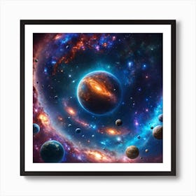 Planets In Space Art Print