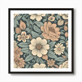 Floral Seamless Pattern 3 Art Print