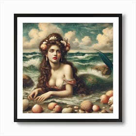 Victorian mermaid Art Print