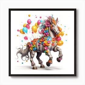 Birthday Horse Art Print