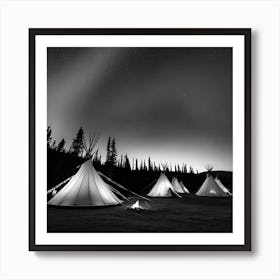 Teepees At Night 11 Art Print