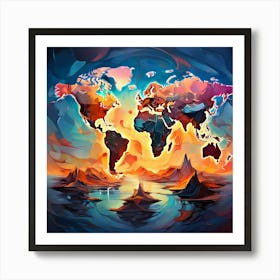 World Map 11 Art Print