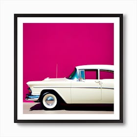 Classic Car In Pink 1 Art Print