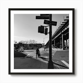 The Bronx Cityscape In Black And White Art Print