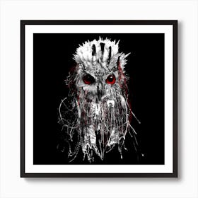 Owl Bw Square Art Print