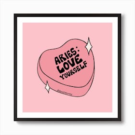 Aries Conversation Heart Art Print